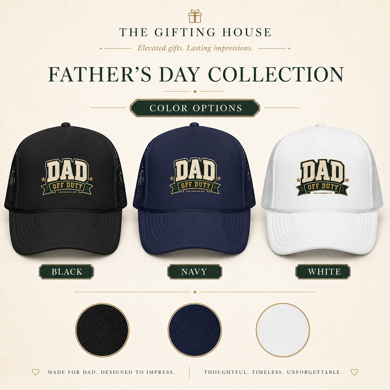 Dad Off Duty Trucker Hat - Vintage Patch Cap for Fathers Day Gift