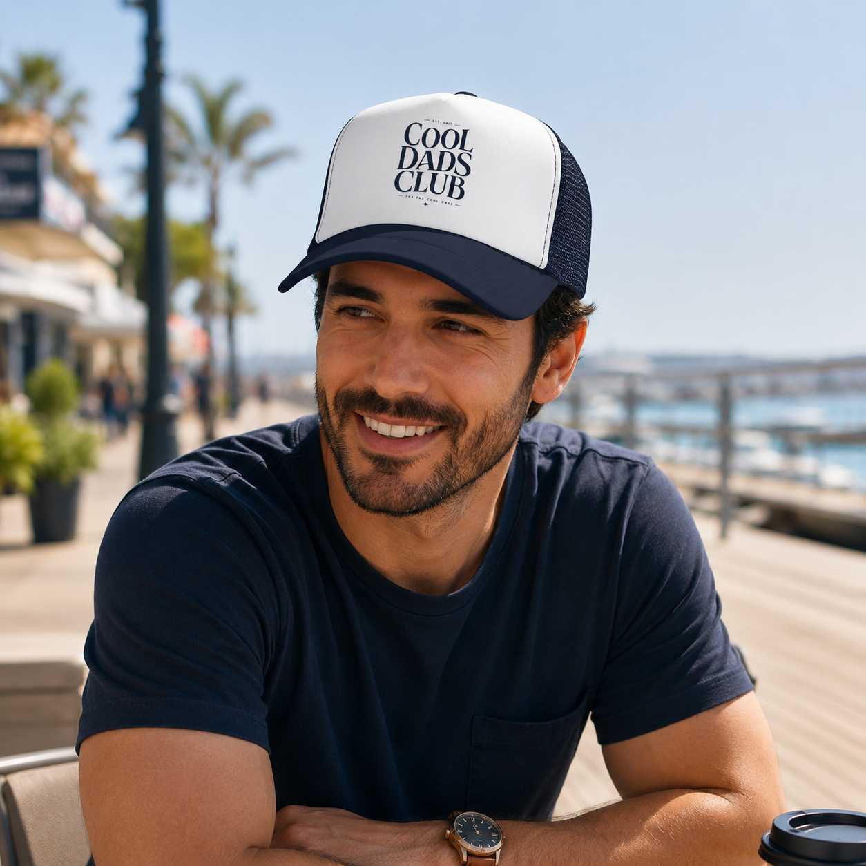 Cool Dads Club Trucker Hat — Mesh Snapback Dad Gift