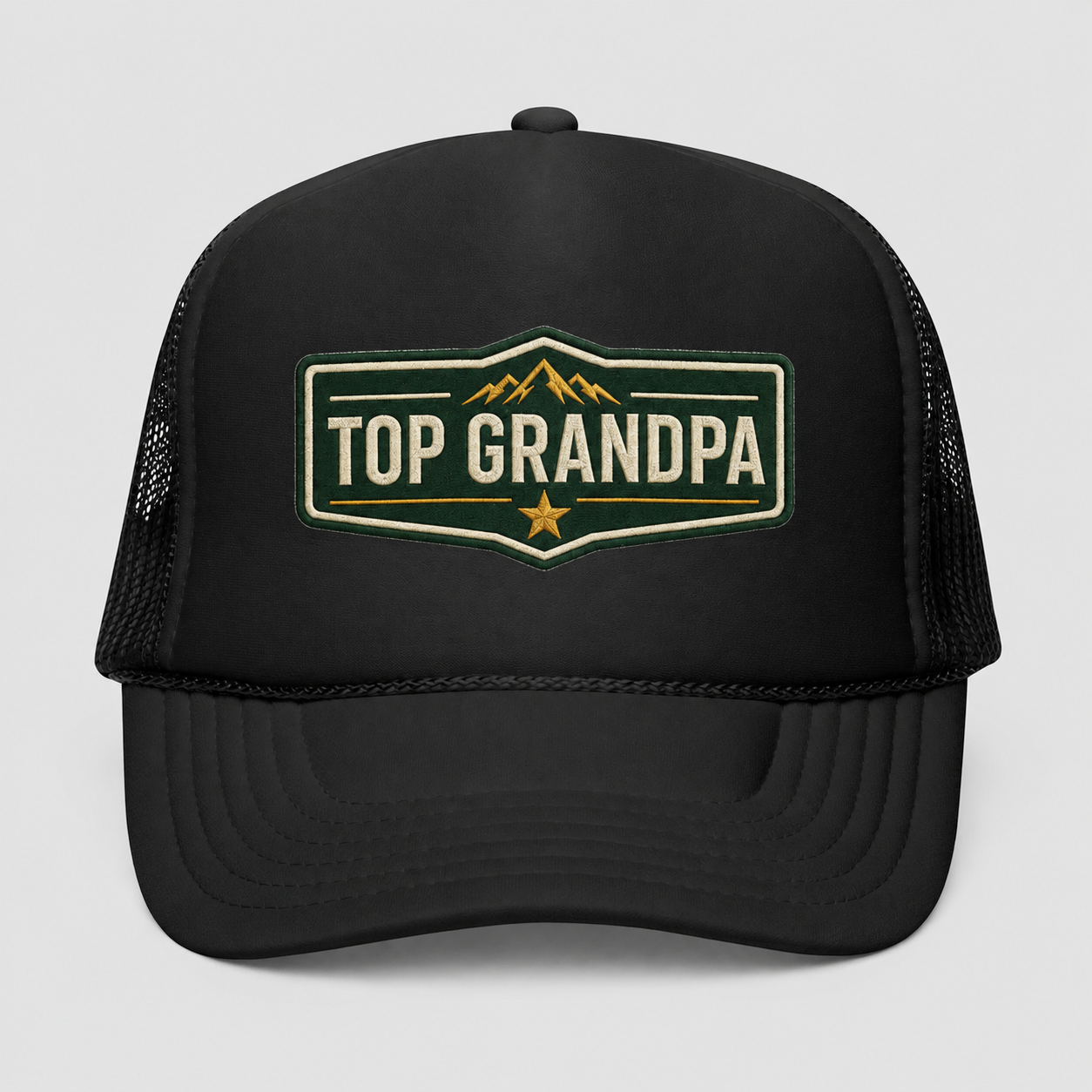 Top Grandpa Trucker Hat – Vintage Patch Fathers Day Gift