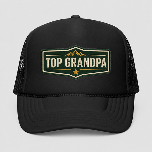 Top Grandpa Trucker Hat – Vintage Patch Fathers Day Gift