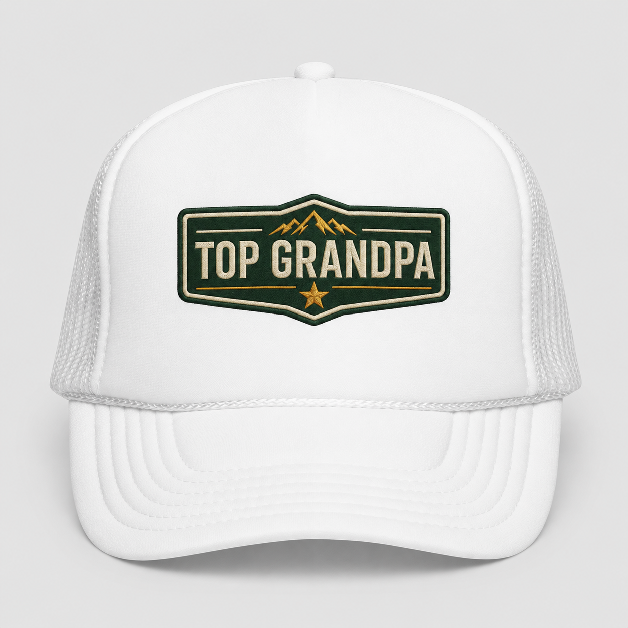 Top Grandpa Trucker Hat – Vintage Patch Fathers Day Gift