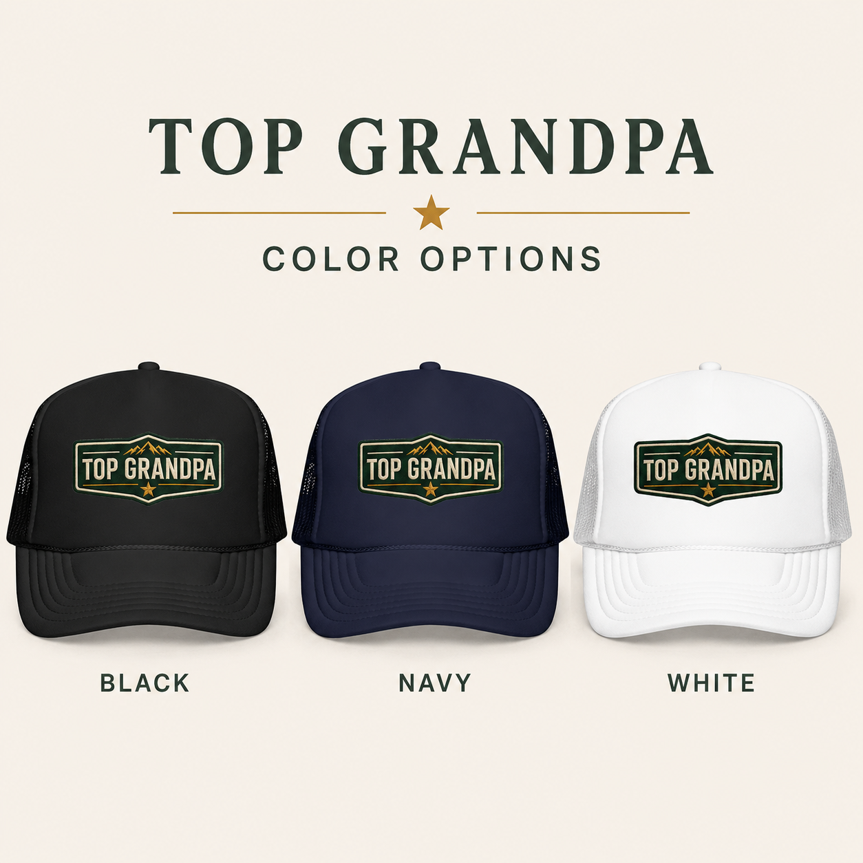 Top Grandpa Trucker Hat – Vintage Patch Fathers Day Gift