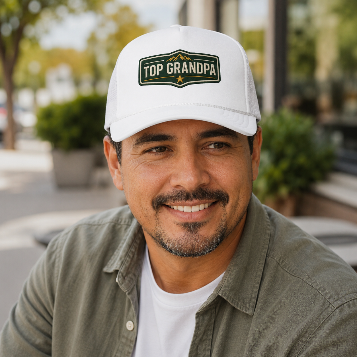Top Grandpa Trucker Hat – Vintage Patch Fathers Day Gift