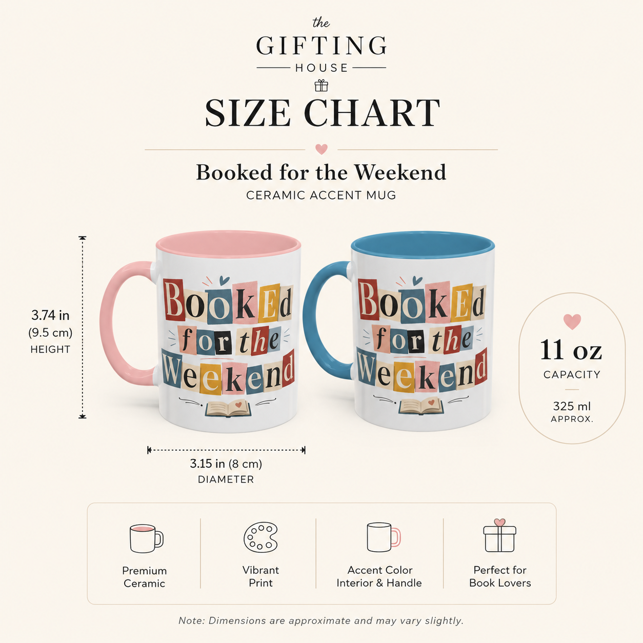 Booked for the Weekend Accent Coffee Mug - Cute Book Lover Cup