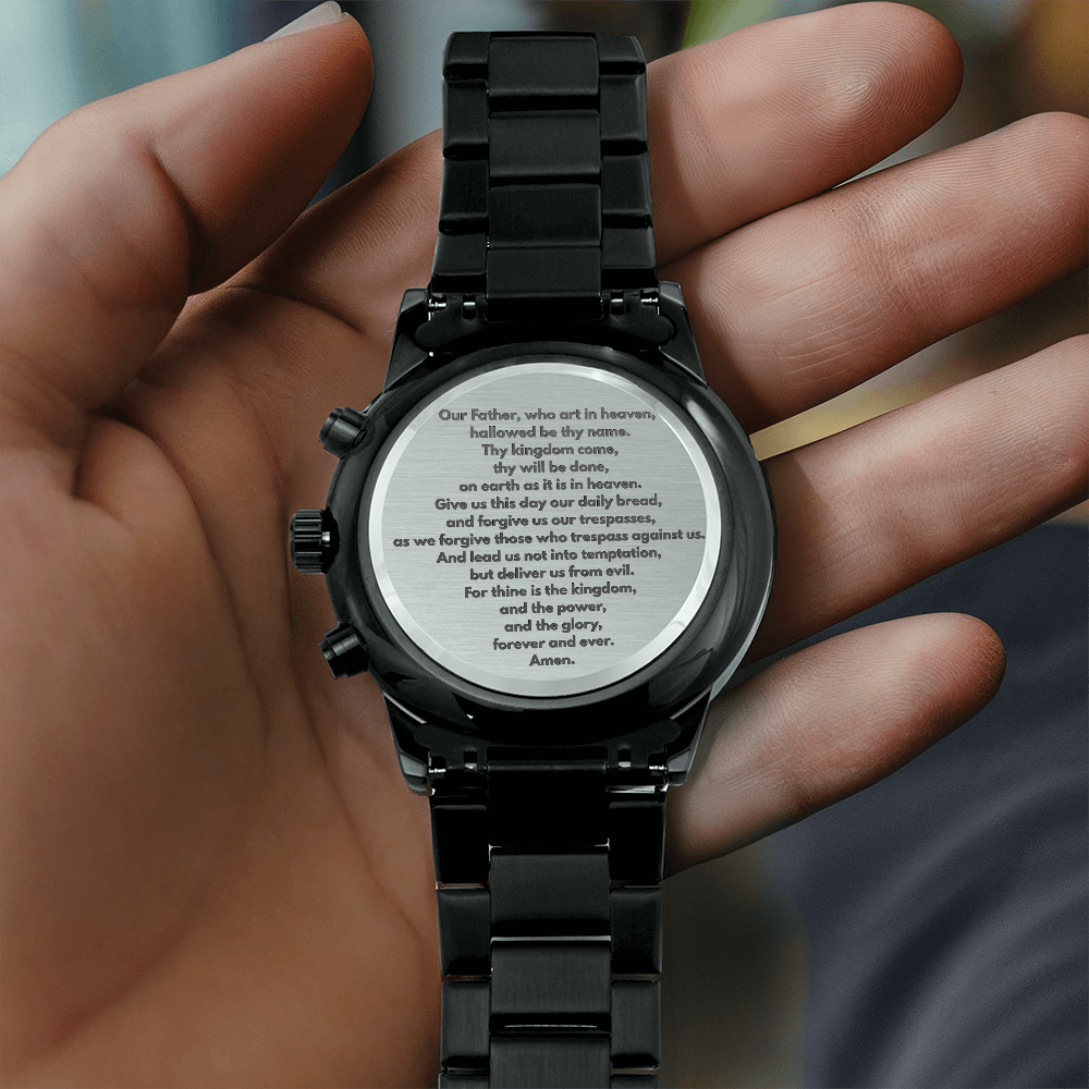The Lord's Prayer Men's Watch — Christian Faith Gift