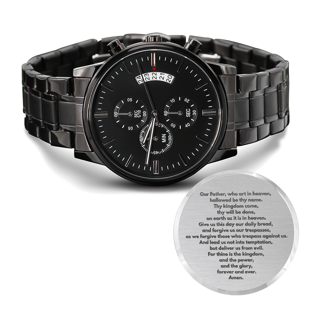 The Lord's Prayer Men's Watch — Christian Faith Gift