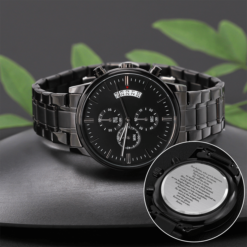 The Lord's Prayer Men's Watch — Christian Faith Gift