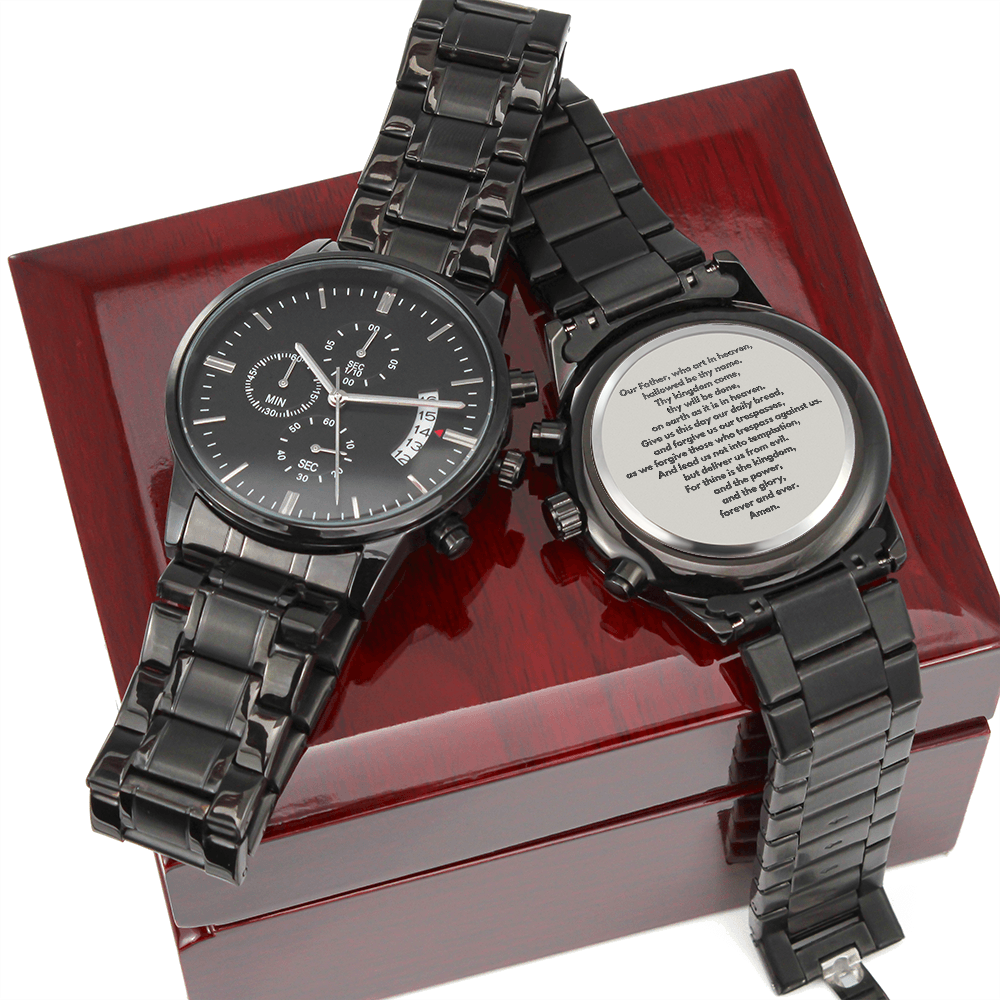 The Lord's Prayer Men's Watch — Christian Faith Gift