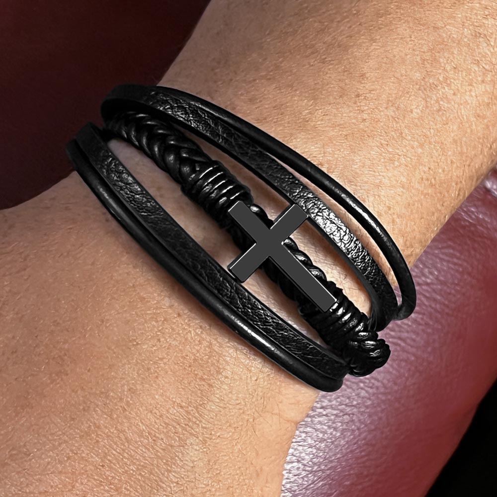 Man of God Cross Bracelet — Gift for Husband